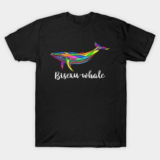 Bisexu whale Funny Bisexual Design Rainbow Colours T-Shirt